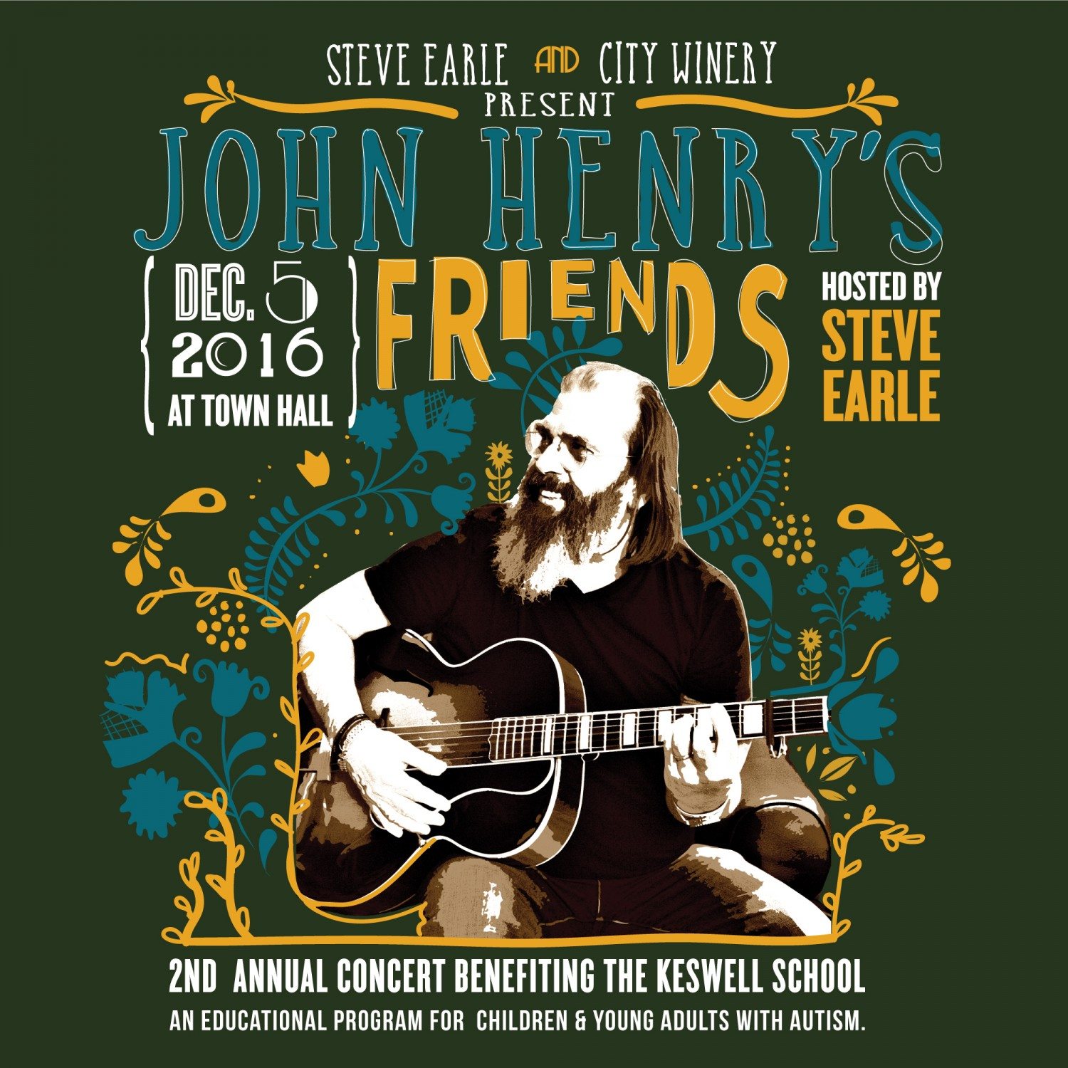 Steve Earle & The Dukes to headline benefit for The Keswell School on Dec. 5 at Town Hall