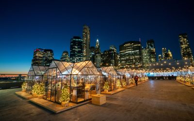 Cozy Rooftop Winter Cabins Return to The Greens at Pier 17